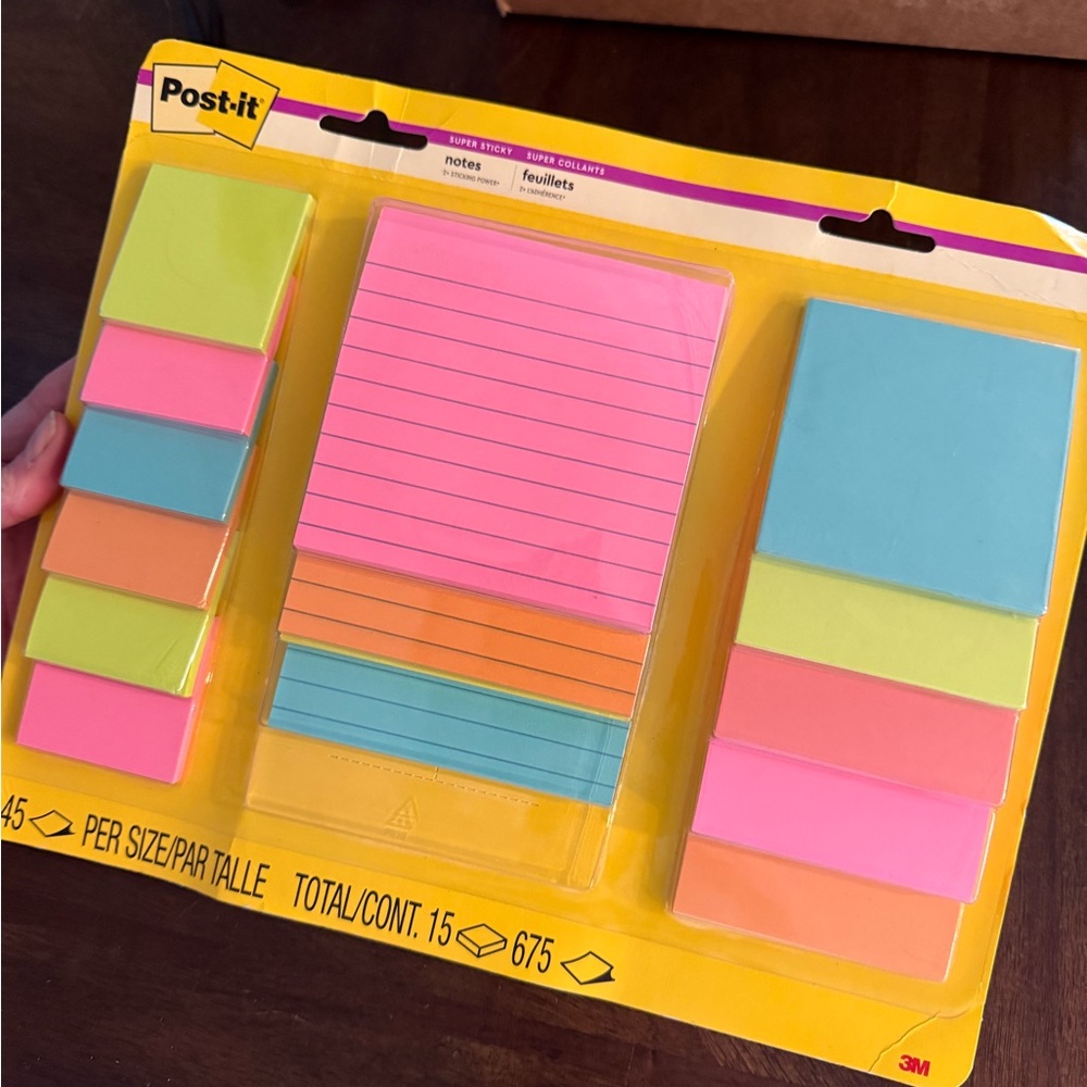 FREE Super Sticky Notes Assortment Pack - Neon Pink, Blue, Green, Orange